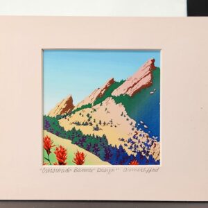 Mountain Valley with Indian Paintbrush Flowers Custom Art Blank Card