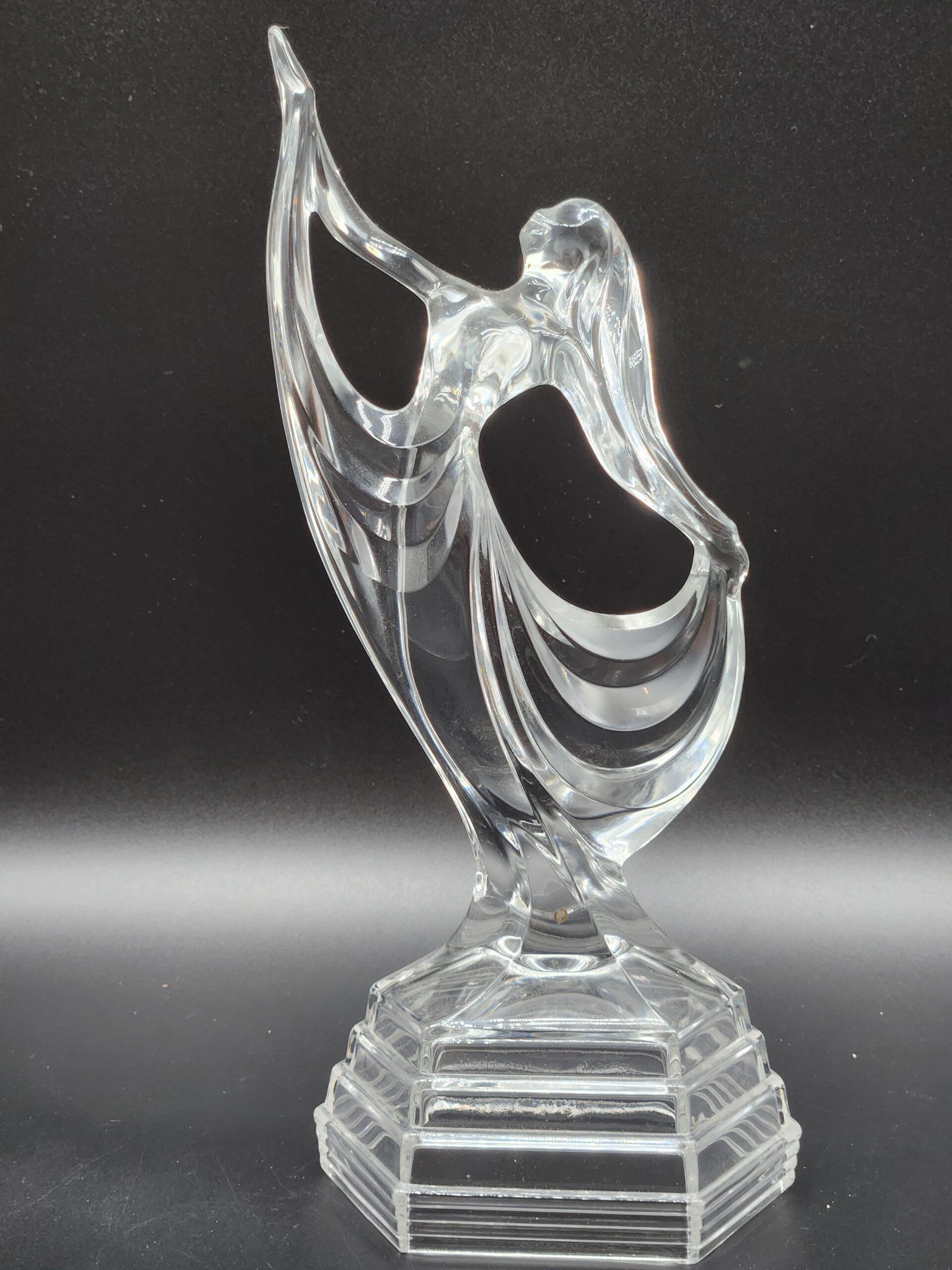 Vintage Italian RCR Royal Crystal Rock Art Deco Clear Lead Crystal Ballerina Dancer Sculpture