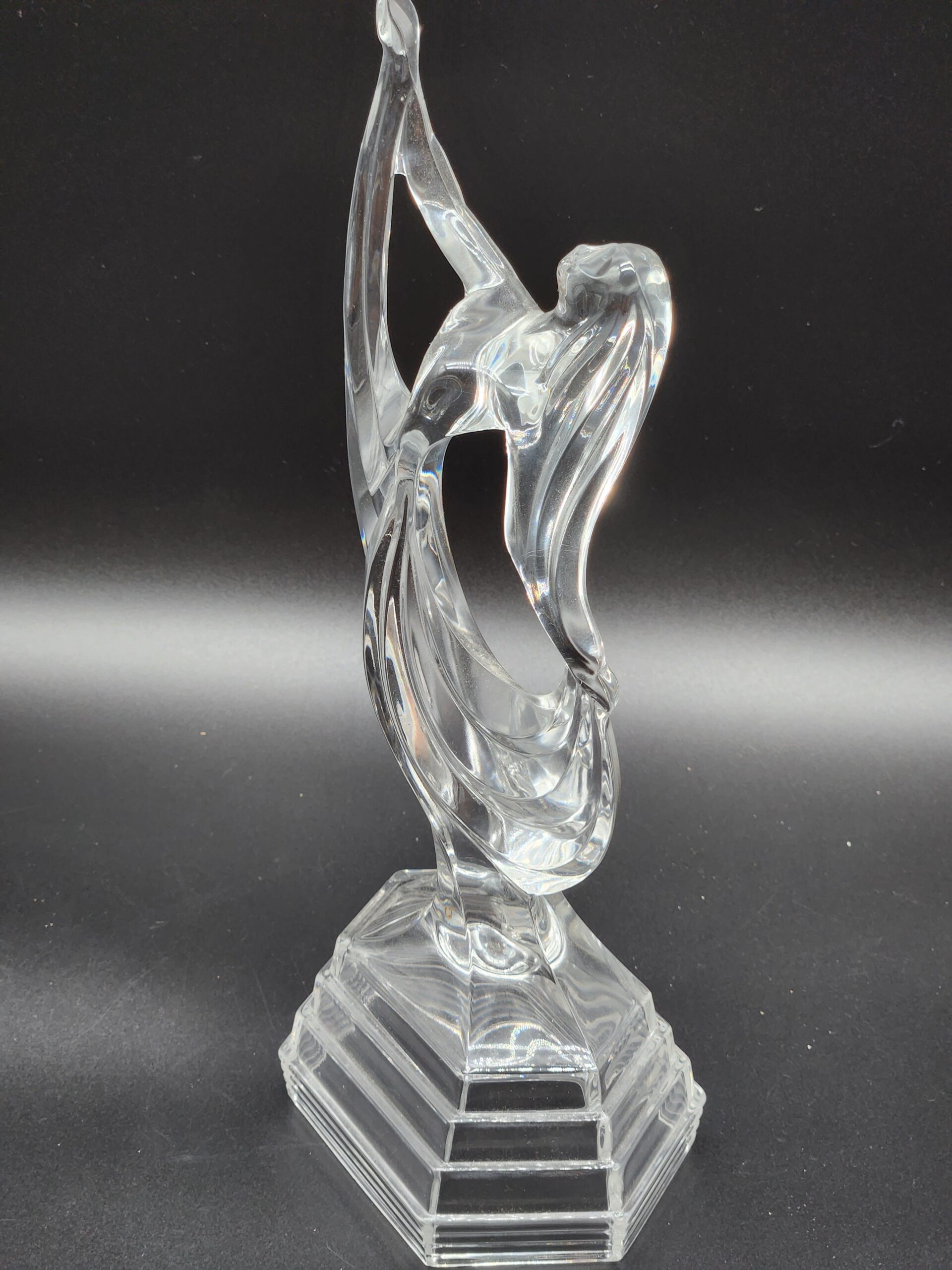 Vintage Italian RCR Royal Crystal Rock Art Deco Clear Lead Crystal Ballerina Dancer Sculpture - Image 3