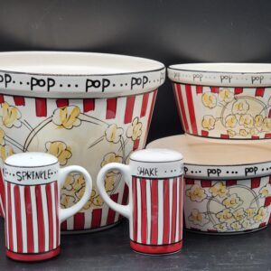 5-piece Vintage Ceramic Popcorn Set