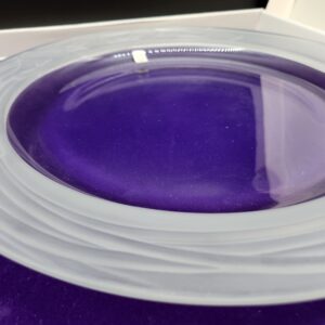Sasaki Crystal Serving Regency Plate - Clear Crystal with Frosted Floral Rim in Cushioned Box