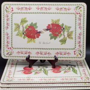 4 Portmeirion New Zeland Botanic Garden Cork Back Dining Table Placemats 17 X 11.5"
