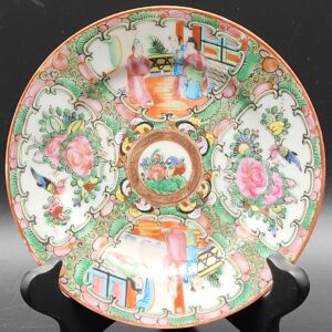 Antique 19th/Early 20th Century Chinese Qing Famille Rose Medallion Plate - "China" Stamped