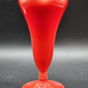 1920s Czechoslovakian Red Art Deco Tango Hand Blown Glass Vase Bohemian Franz Welz