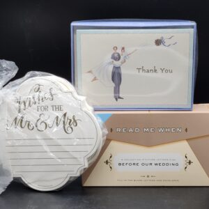 Bundle Wedding Stationary - Thank You Cards, Wish Cards, AND Blank Letter/Envelope Set