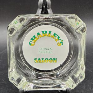 Vintage Glass Ashtray Charley's Saloon - Massachusetts Collectable