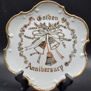 Vintage Giftcraft Japan Golden 50th Anniversary Commemorative Porcelain Plate 7.5"
