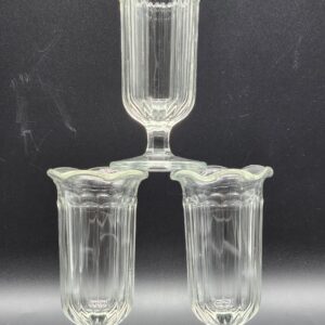 Ribbed & Fluted Tulip Pressed Glass Parfait, Ice Cream, Juice, Dessert Glass - 1960s Vintage