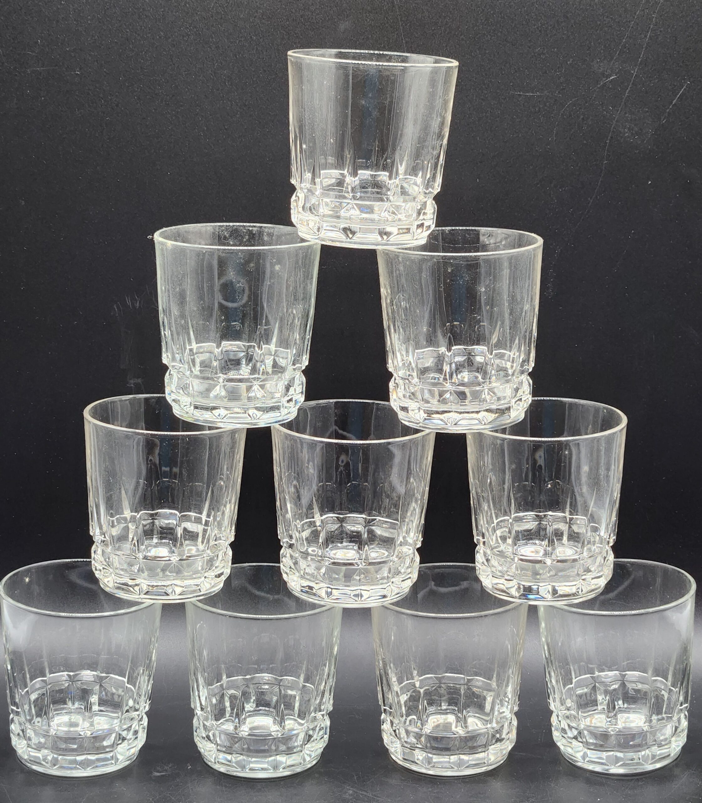 Lancer Arcoroc Made-in-France, On the Rocks Glass, Whiskey Lowball Glasses - 1970s Vintage
