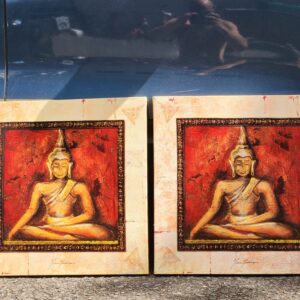 Two Buddha Vinyl Print Wall Icons