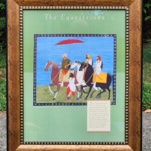 Framed "The Equestrians" Rajasthani Indian Print