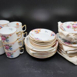 Epiag Czechoslovakia Bridal Rose Dishes Cups Bowls Tableware – c.1930s