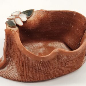 Georgia Clay Folk Burlap Bag Glazed Pottery Vase - Flower Pot