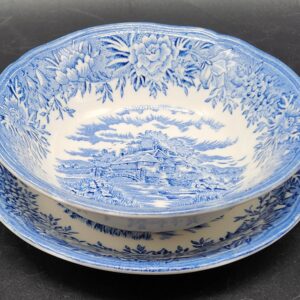 "English Village" Olde Staffordshire Collection - Blue & White China Bowl & Plate