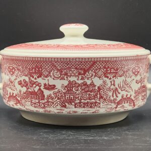 Royal Ironstone "Memory Lane" Covered Casserole Dish Pink Willow Transferware