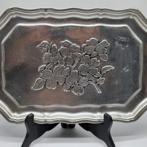 Wilton Armetale Pewter Tray w/ Embossed Dogwood Blossoms
