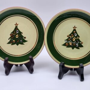 1950s Stangl Pottery Jeweled Christmas Tree Appetizer Plates - Two Available