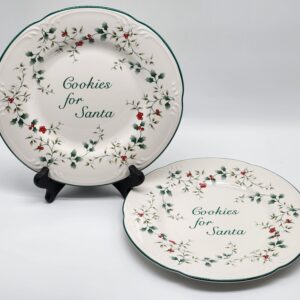 Pfaltzgraff Winterberry "Cookies for Santa" Embossed Stoneware Salad/Desert Plate