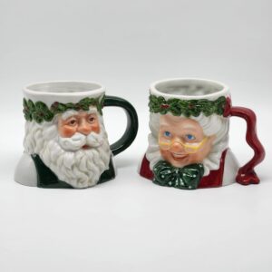 Possible Dreams 1991 Vintage Santa & Mrs Clause Christmas Coffee Tea Egg Nog Mugs 12 oz