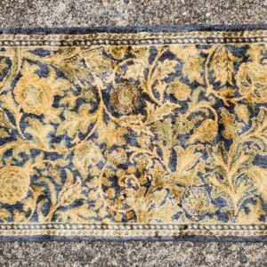 Bathroom / Kitchen / Entryway Accent Rug - Foliate Navy Blue and Gold