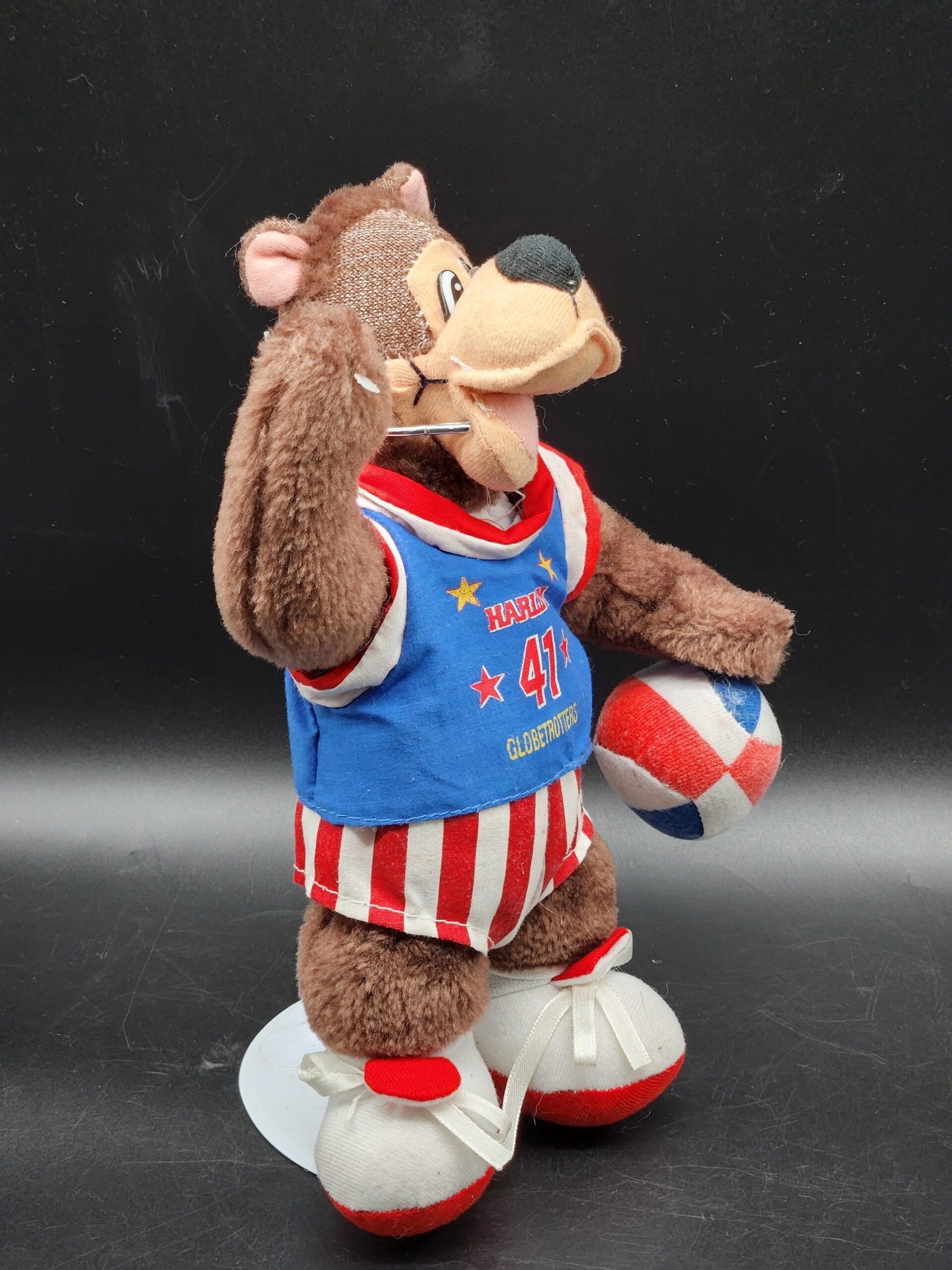 Harlem Globetrotters Vintage 1998 Mascot #41 Ball Stuffed Plush Bear – 11" - Image 2