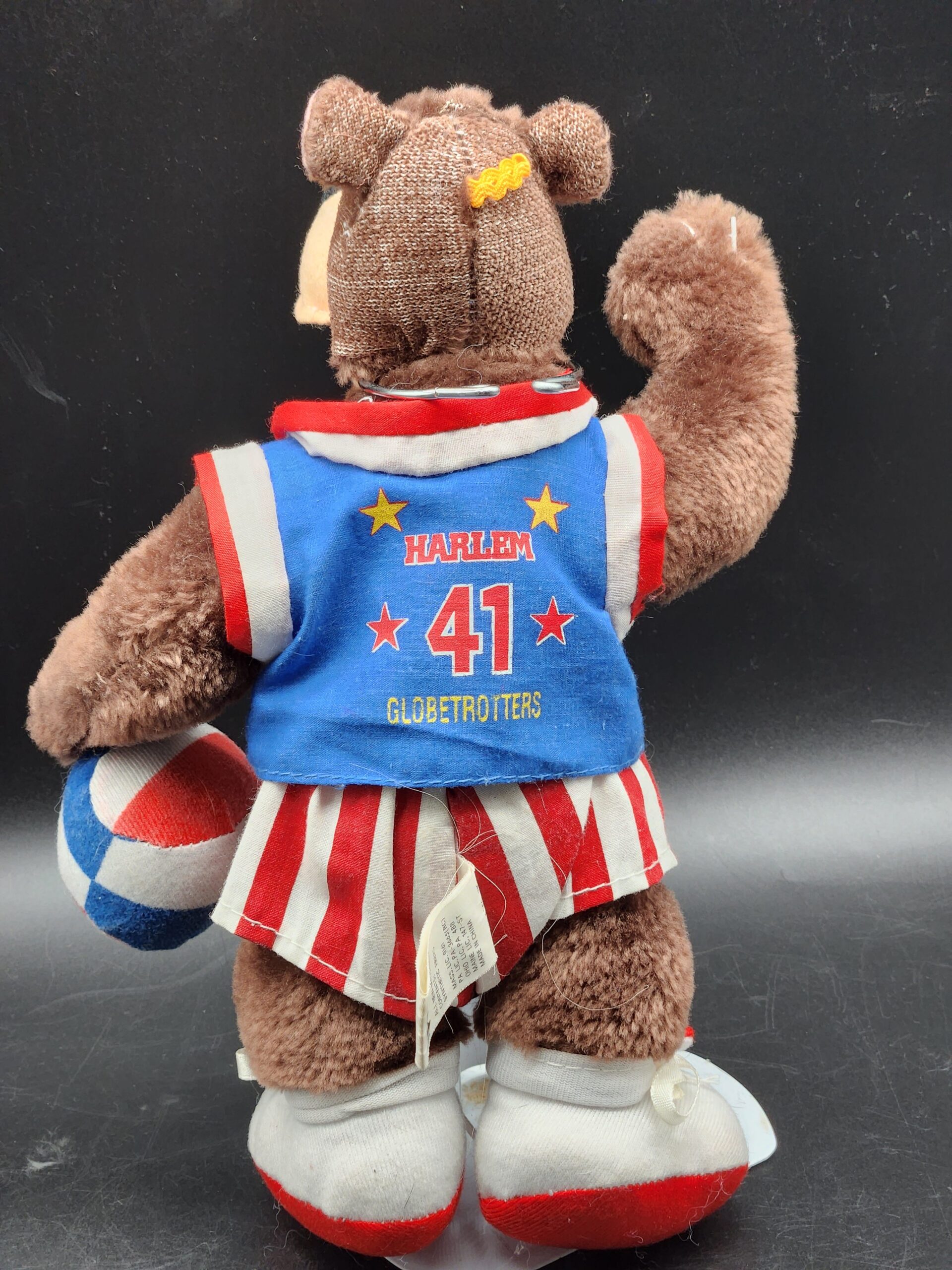 Harlem Globetrotters Vintage 1998 Mascot #41 Ball Stuffed Plush Bear – 11" - Image 6