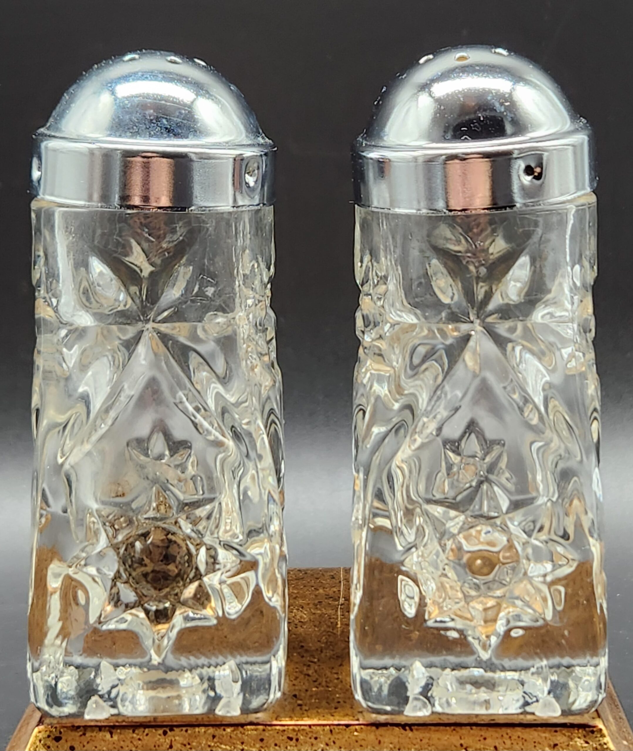 Anchor Hocking "Star of David" - Early American Presscut - Salt & Pepper Shakers - c. 1960s