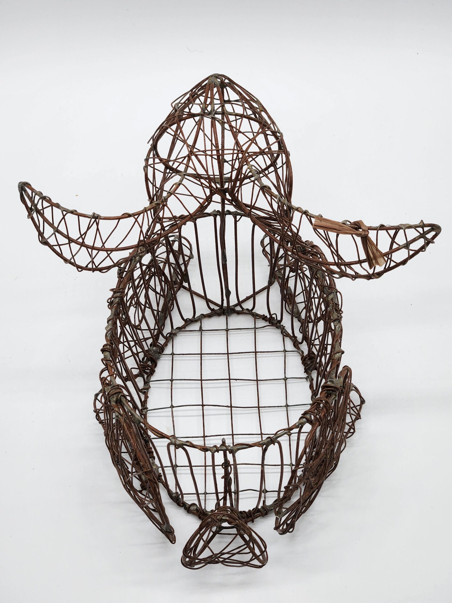 Handmade Wire Woven Bunny Rabbit Sculpture Easter Egg Baskets - Image 7