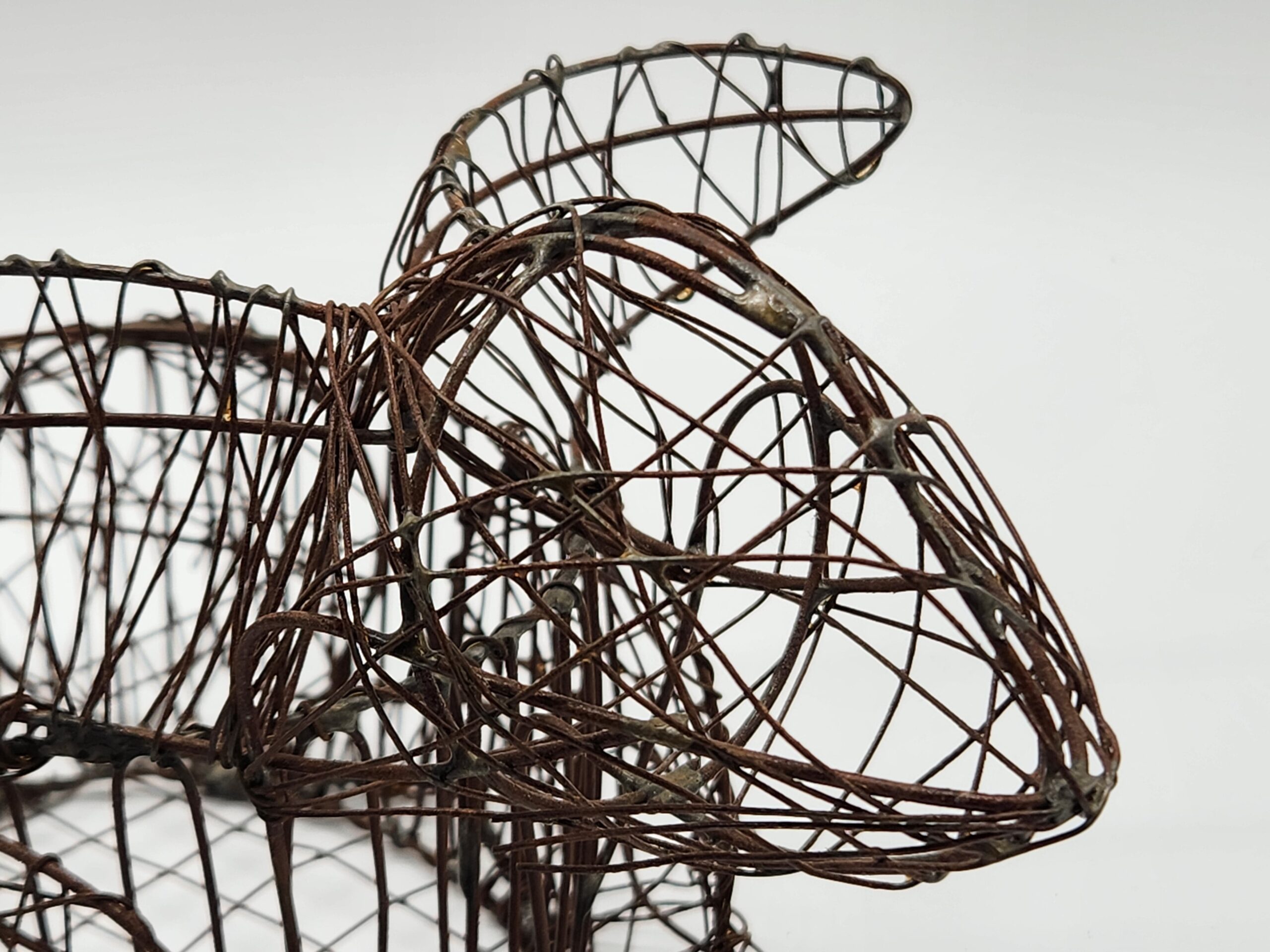 Handmade Wire Woven Bunny Rabbit Sculpture Easter Egg Baskets - Image 8