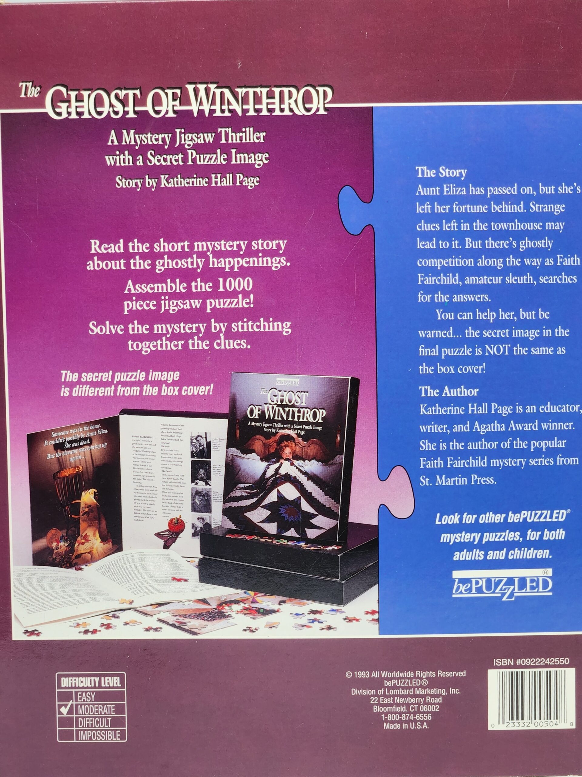 1993 BePuzzled "The Ghost Of Winthrop" Mystery 1000 Piece Jigsaw Puzzle Full Set - Image 7
