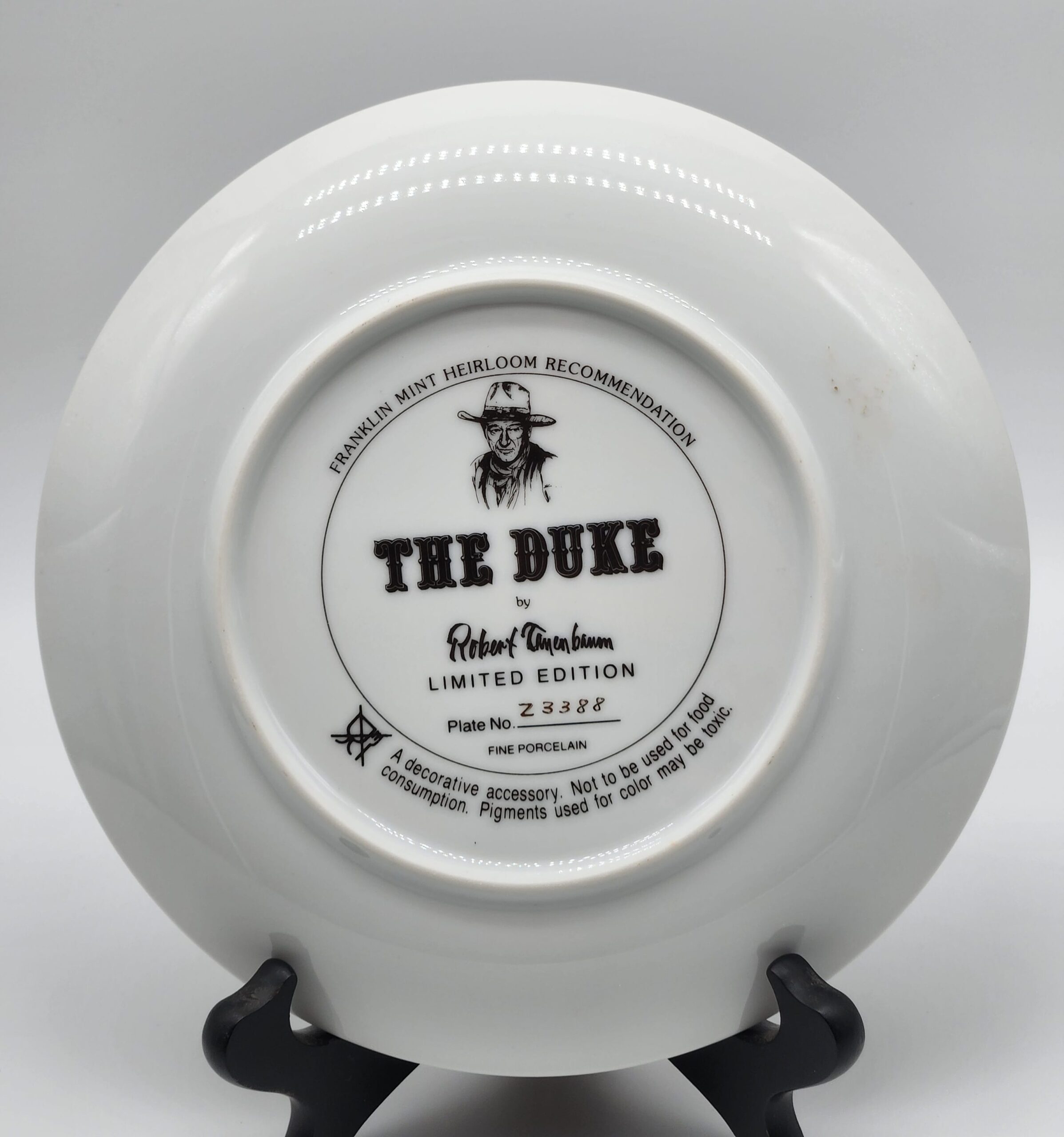 John Wayne "The Duke" Porcelain Numbered Collector's Plate - Image 4