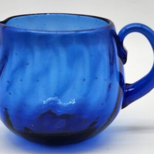 1940s Hand Blown Cobalt Blue Glass Fluted Swirled Creamer - Succulent Planter