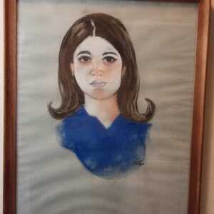 1960s "Shirley Vinson" Woman's Portriat - Watercolor Painting - Art – 17"x21"