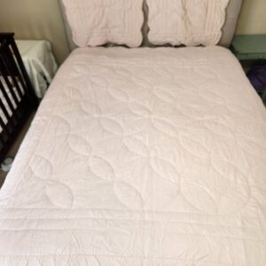 Pottery Barn Kids Pink Quilted Comforter and 2 Pillow Shams