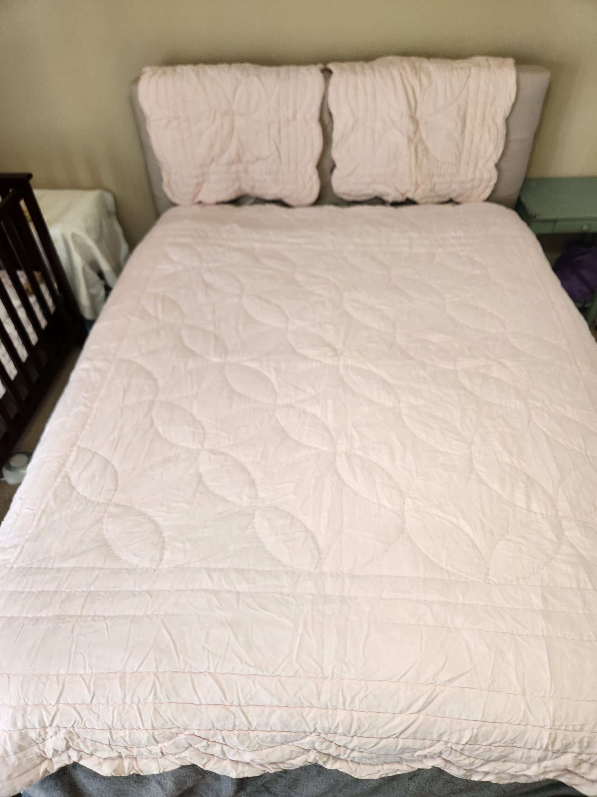 Pottery Barn Kids Pink Quilted Comforter and 2 Pillow Shams