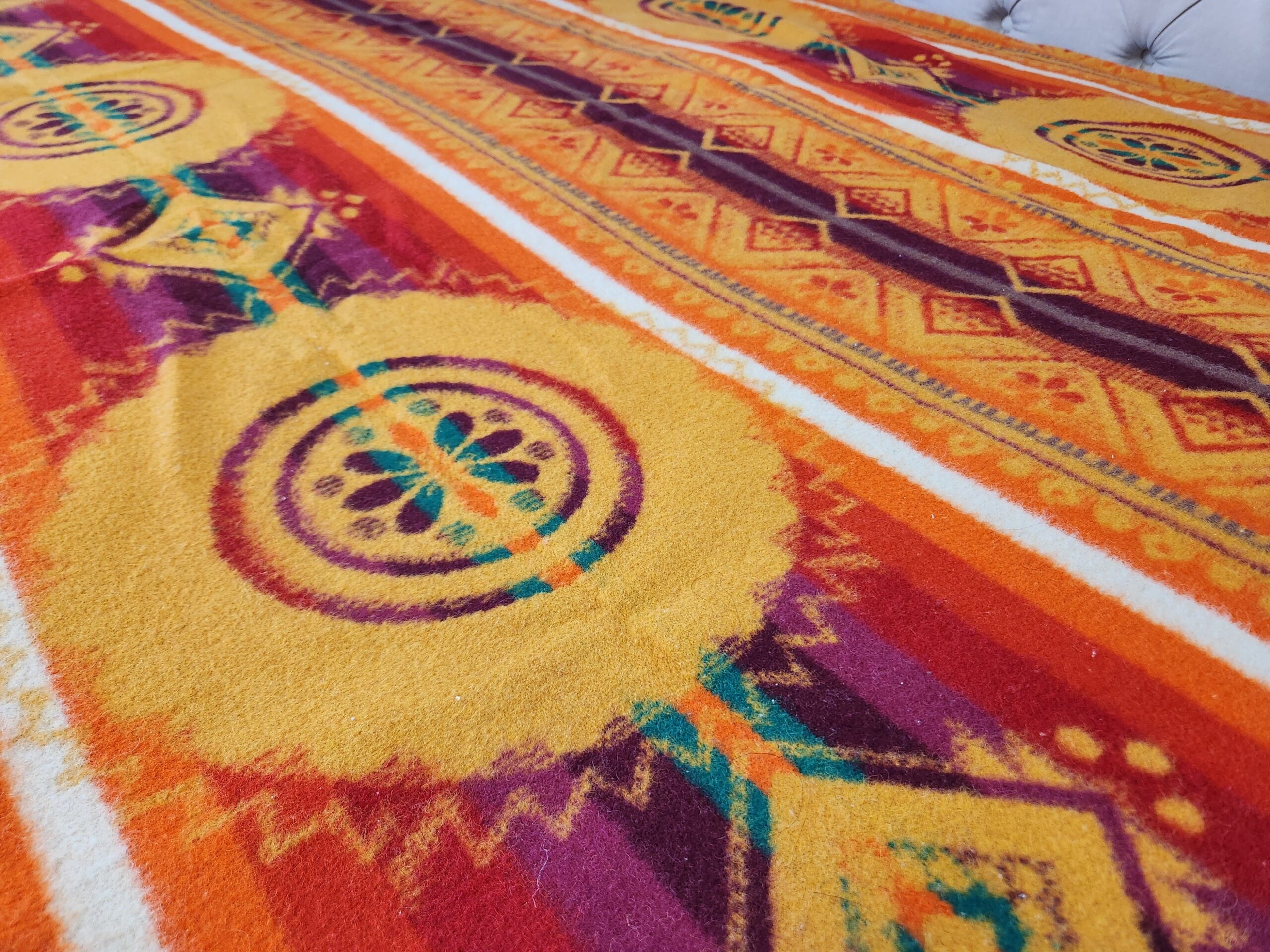 Soviet Russia (Ukraine) USSR Camel Hair Traditional Woven Blanket – Mid-Century - Image 7
