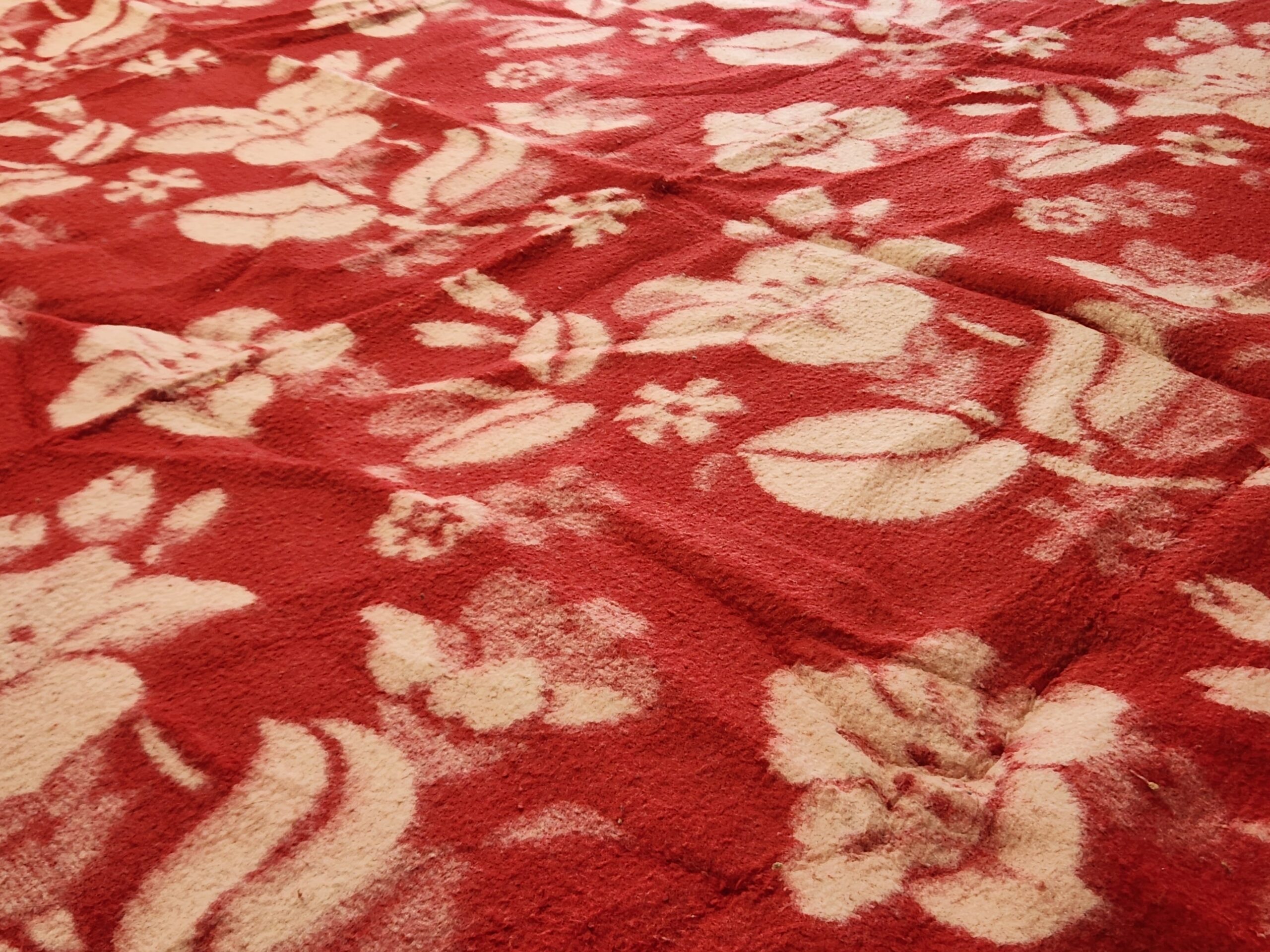 Yunnan Dali Wool Textile Factory Vintage Warm two-tone Oriental Flower Blanket - Image 4