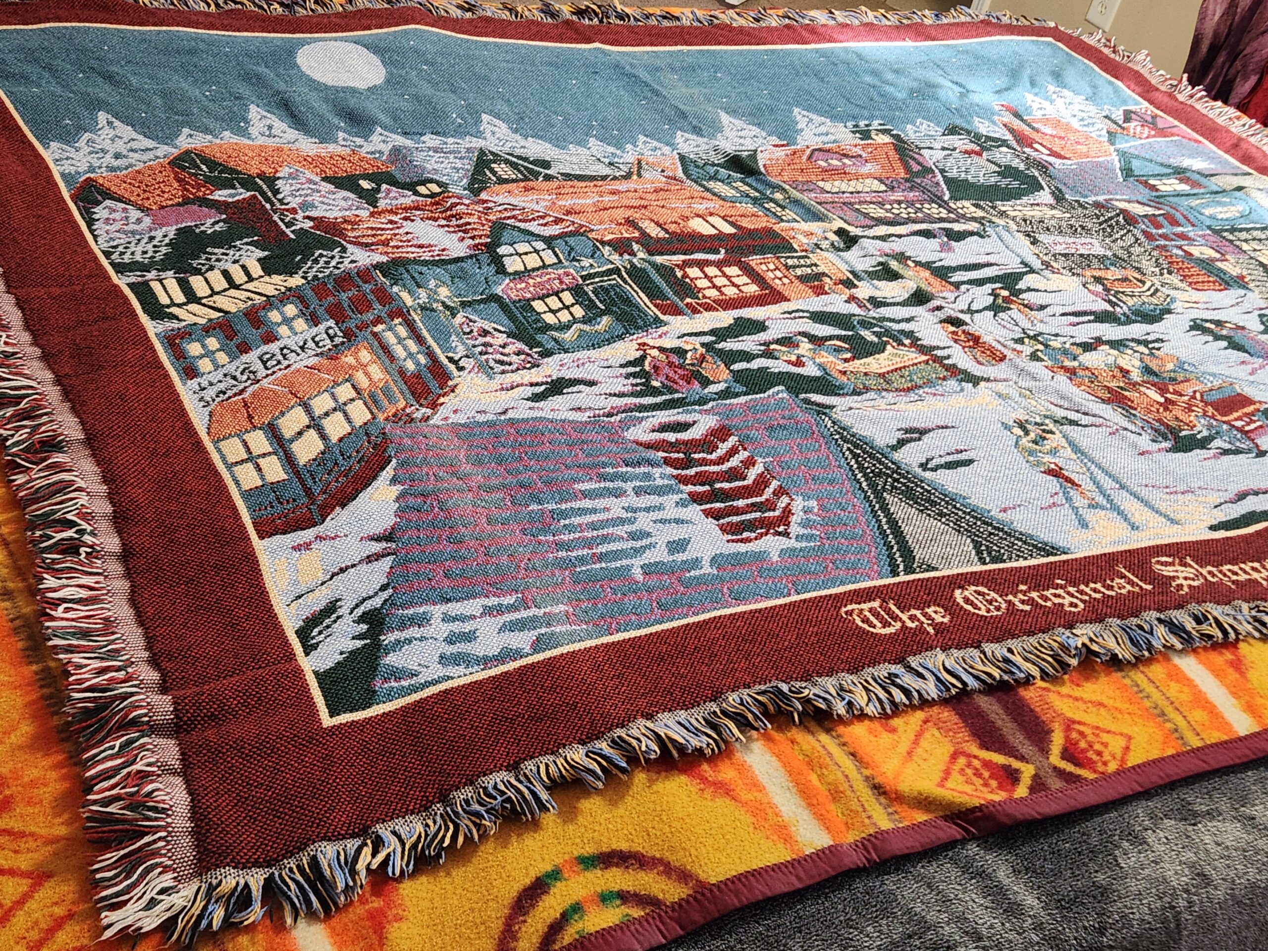 Department 56 Dickens' Village Christmas Throw Blanket / Tapestry - Image 4