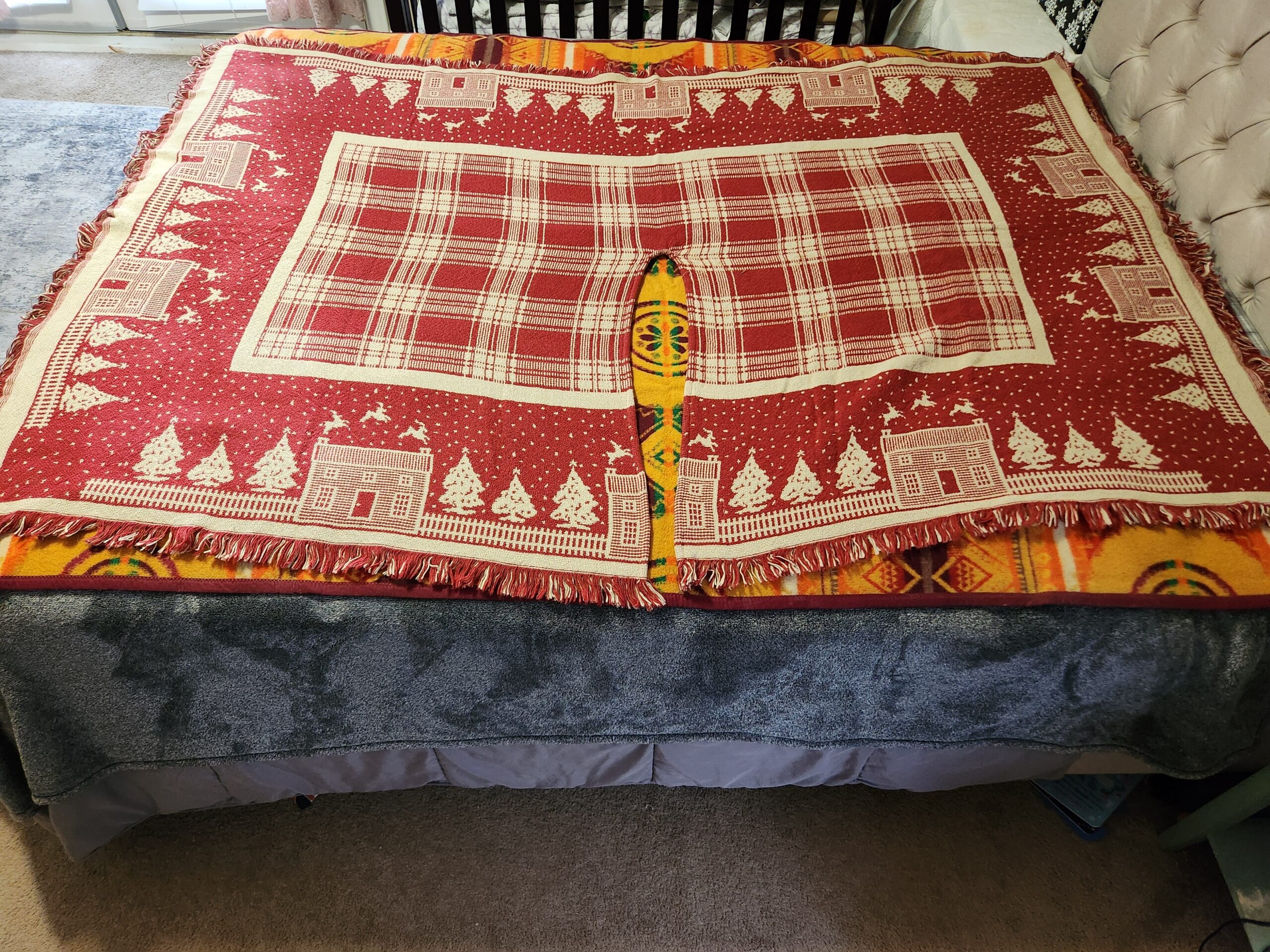 RARE Vintage L.L. Bean Woven Tree Skirt / Apron – Large - Image 3