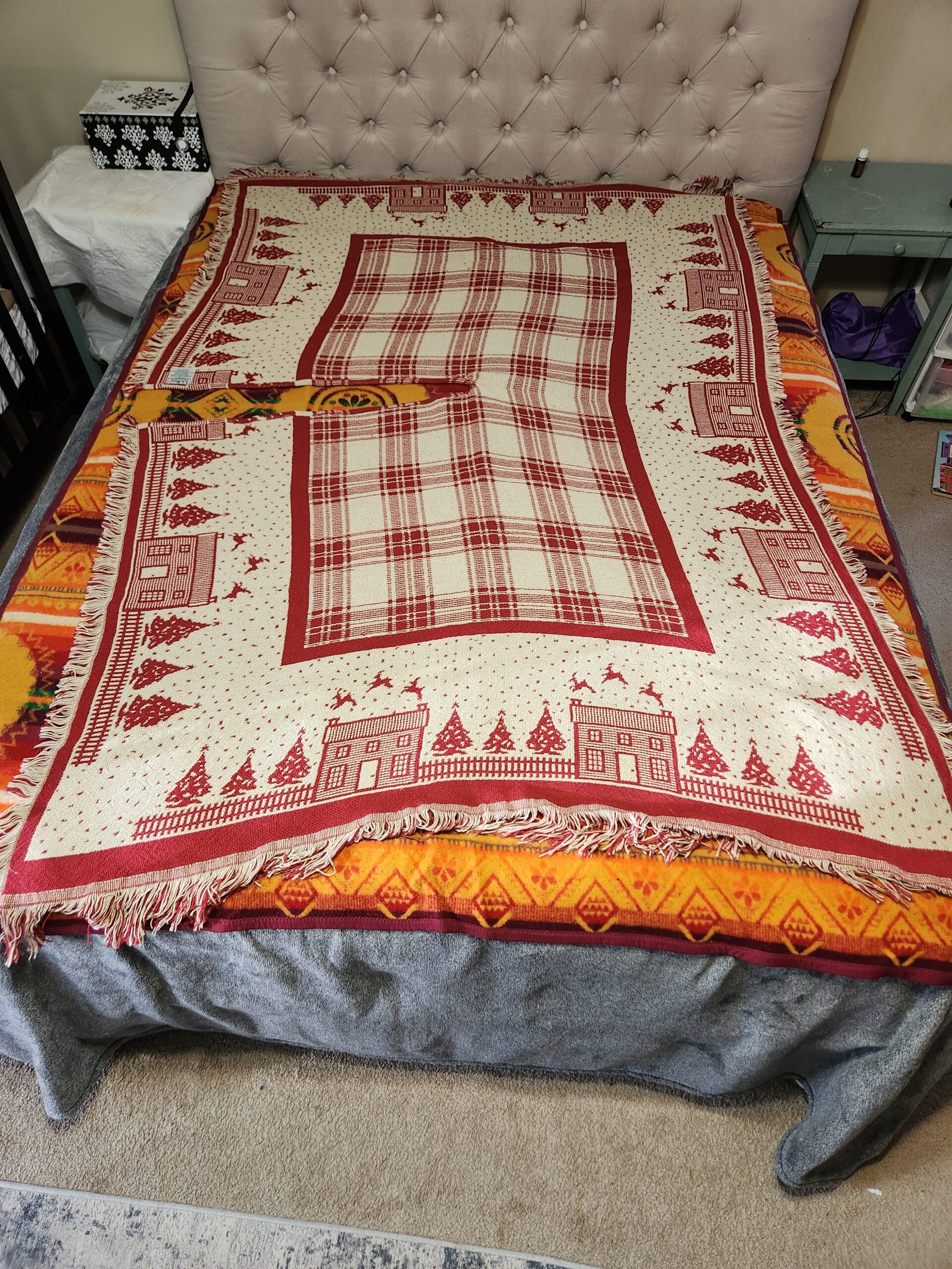 RARE Vintage L.L. Bean Woven Tree Skirt / Apron – Large - Image 6