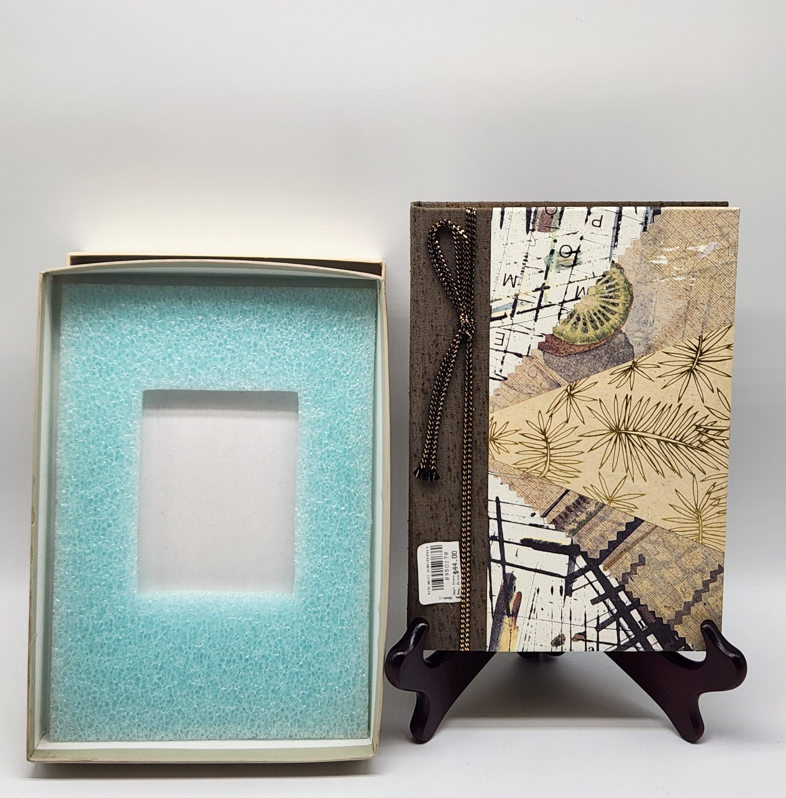 Handcrafted Mixed-Media Refillable Journal Featuring Japanese-Inspired Collage Art