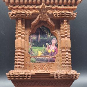 Mid-1900's Japanese Hand Carved Temple Picture Frame