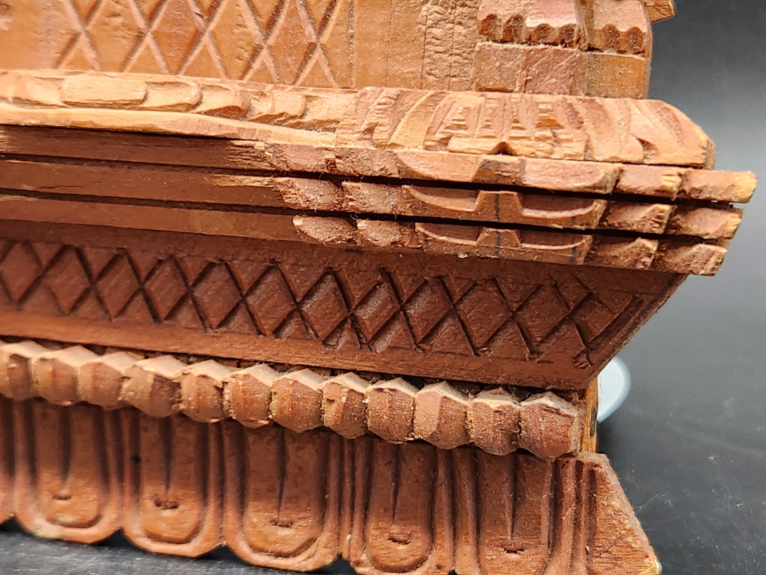 Mid-1900's Japanese Hand Carved Temple Picture Frame - Image 4