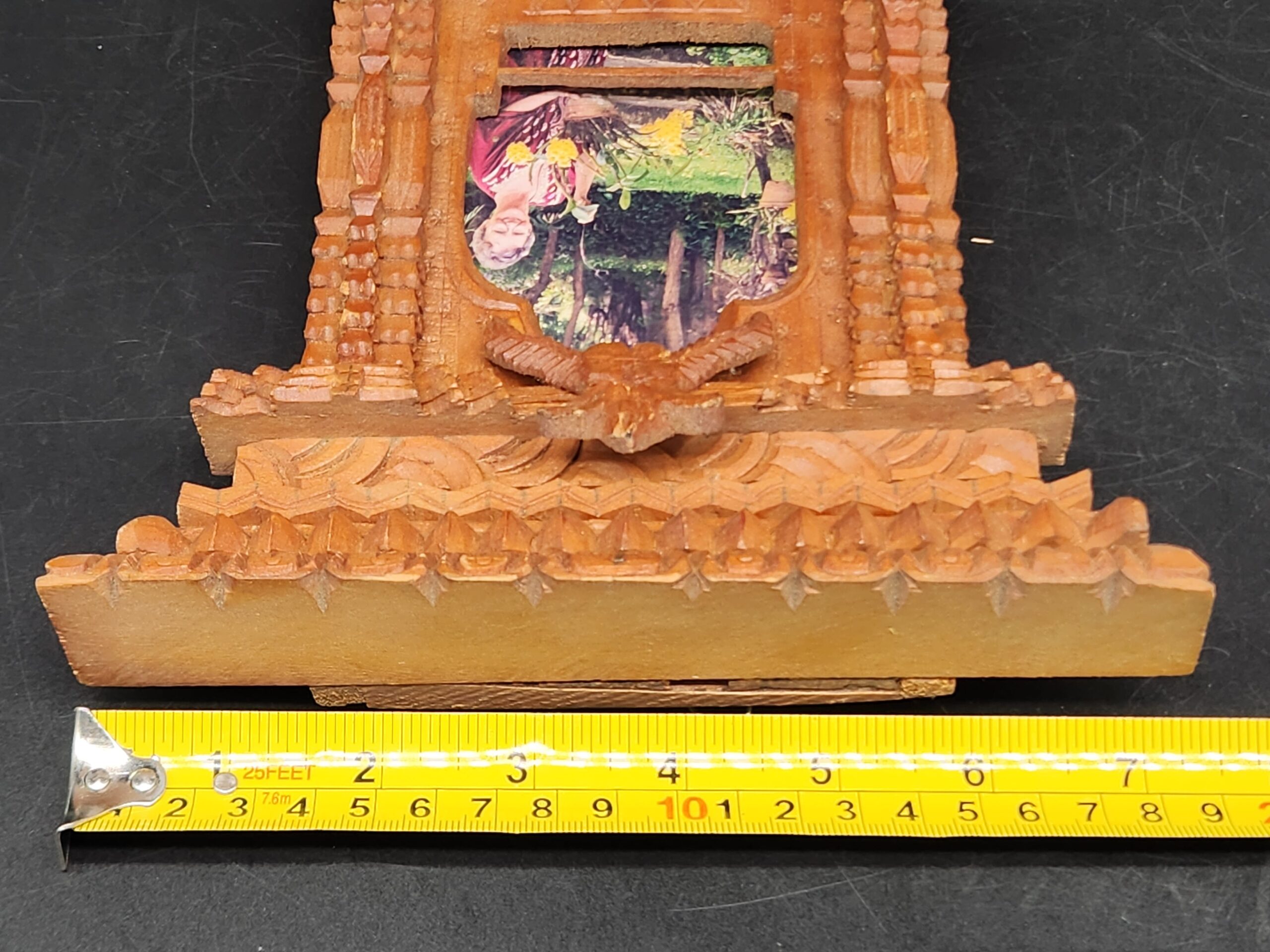 Mid-1900's Japanese Hand Carved Temple Picture Frame - Image 8