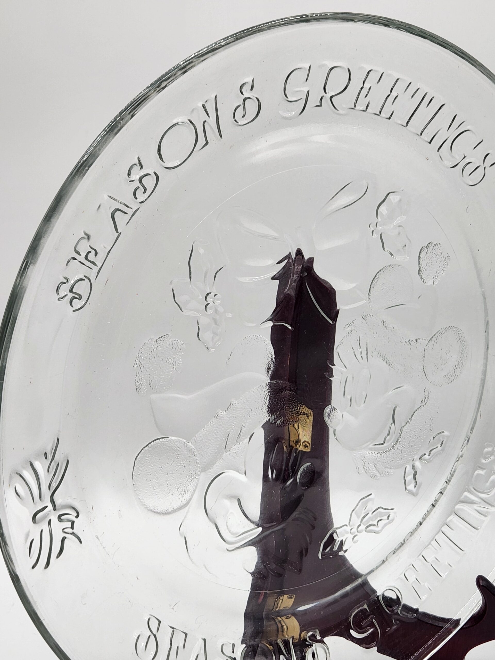 Anchor Hocking Disney Mickey & Minnie Mouse Christmas "Seasons Greetings" Platter - Image 5