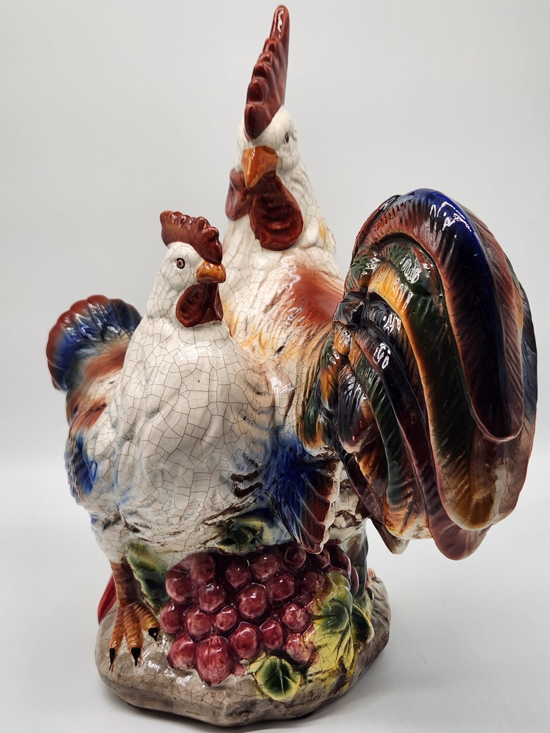 Vintage Italian Hand Painted Majolica Rooster w/ Crackle Glaze - Image 4