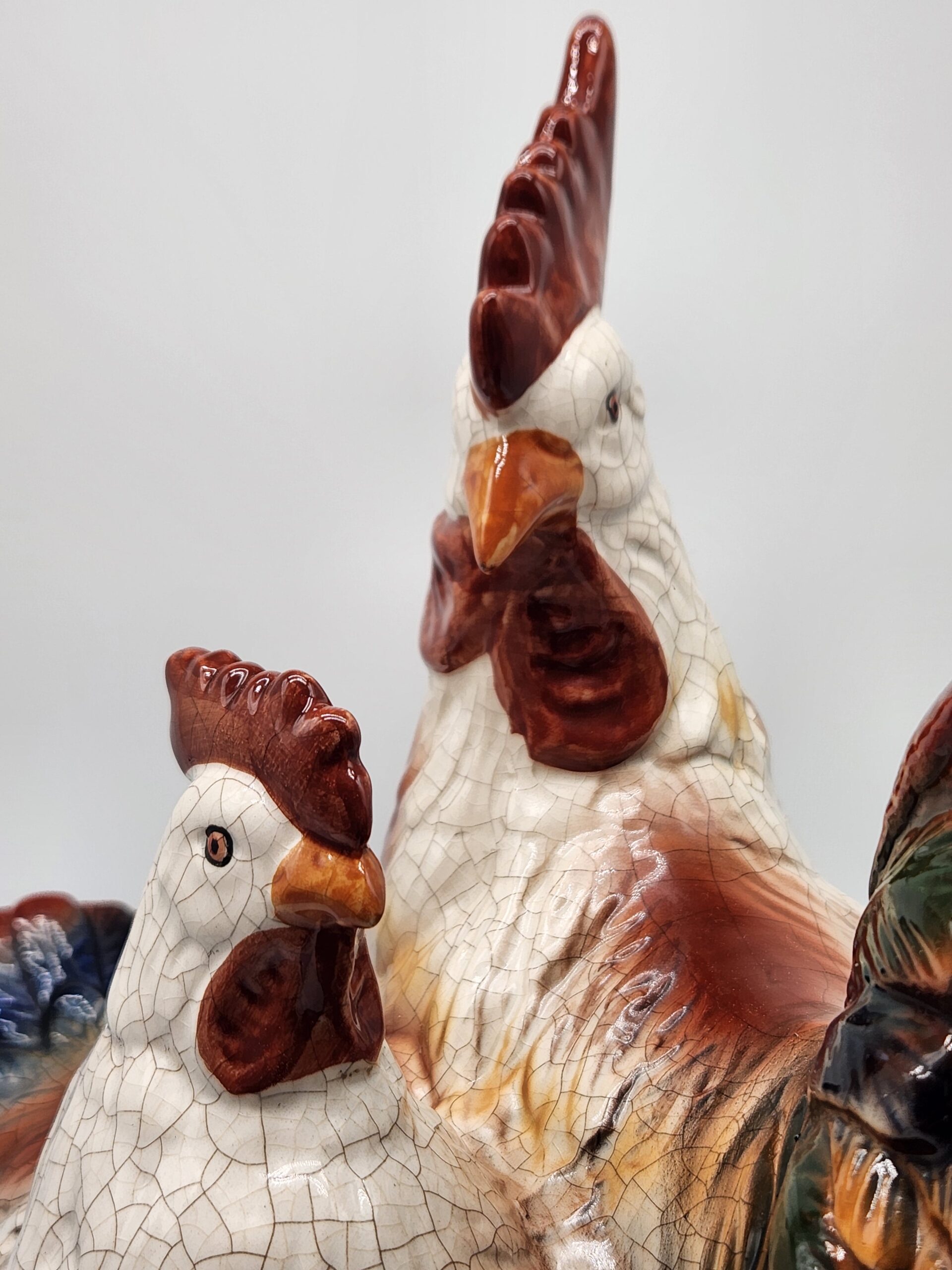 Vintage Italian Hand Painted Majolica Rooster w/ Crackle Glaze - Image 5