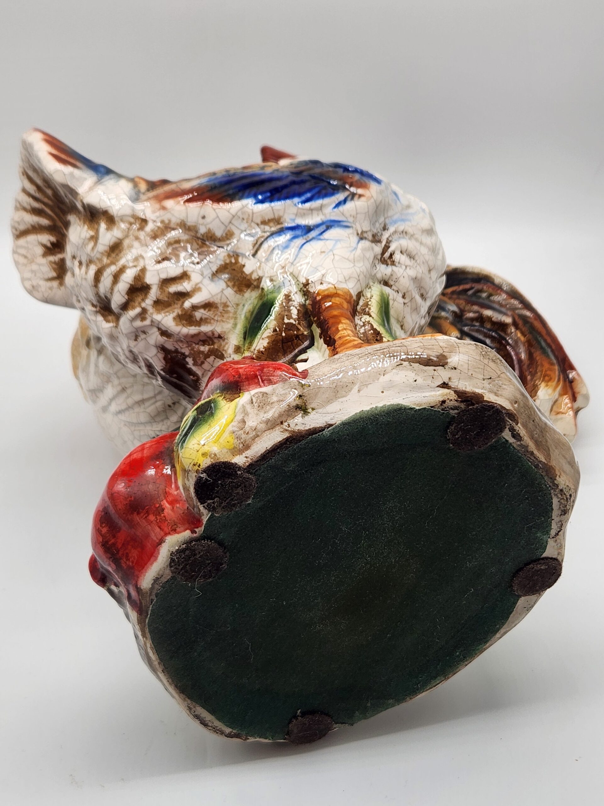 Vintage Italian Hand Painted Majolica Rooster w/ Crackle Glaze - Image 6