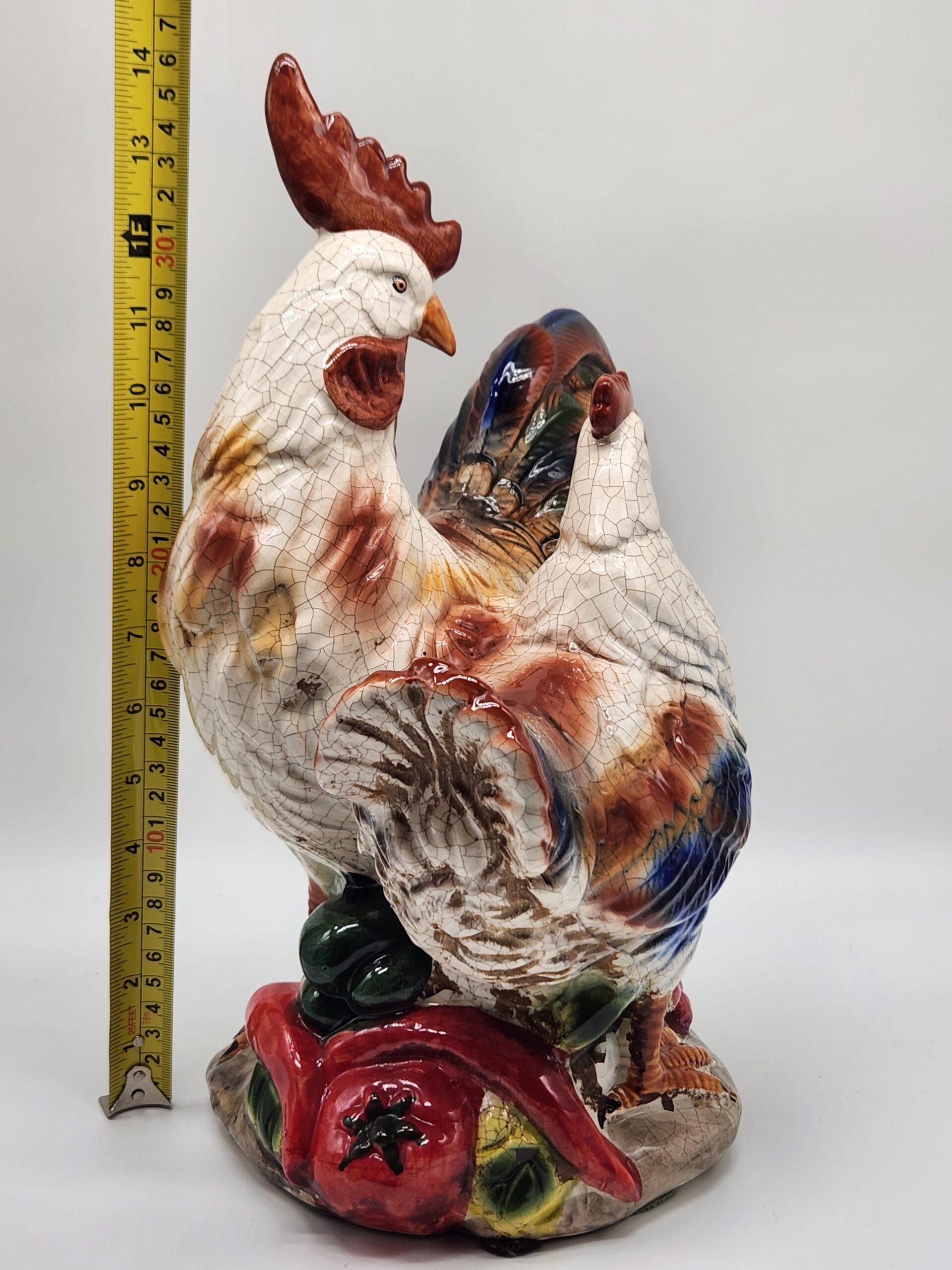 Vintage Italian Hand Painted Majolica Rooster w/ Crackle Glaze - Image 8