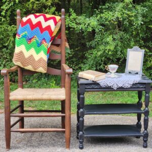 Ladderback Rush Seat Mid-Century Dining Chair